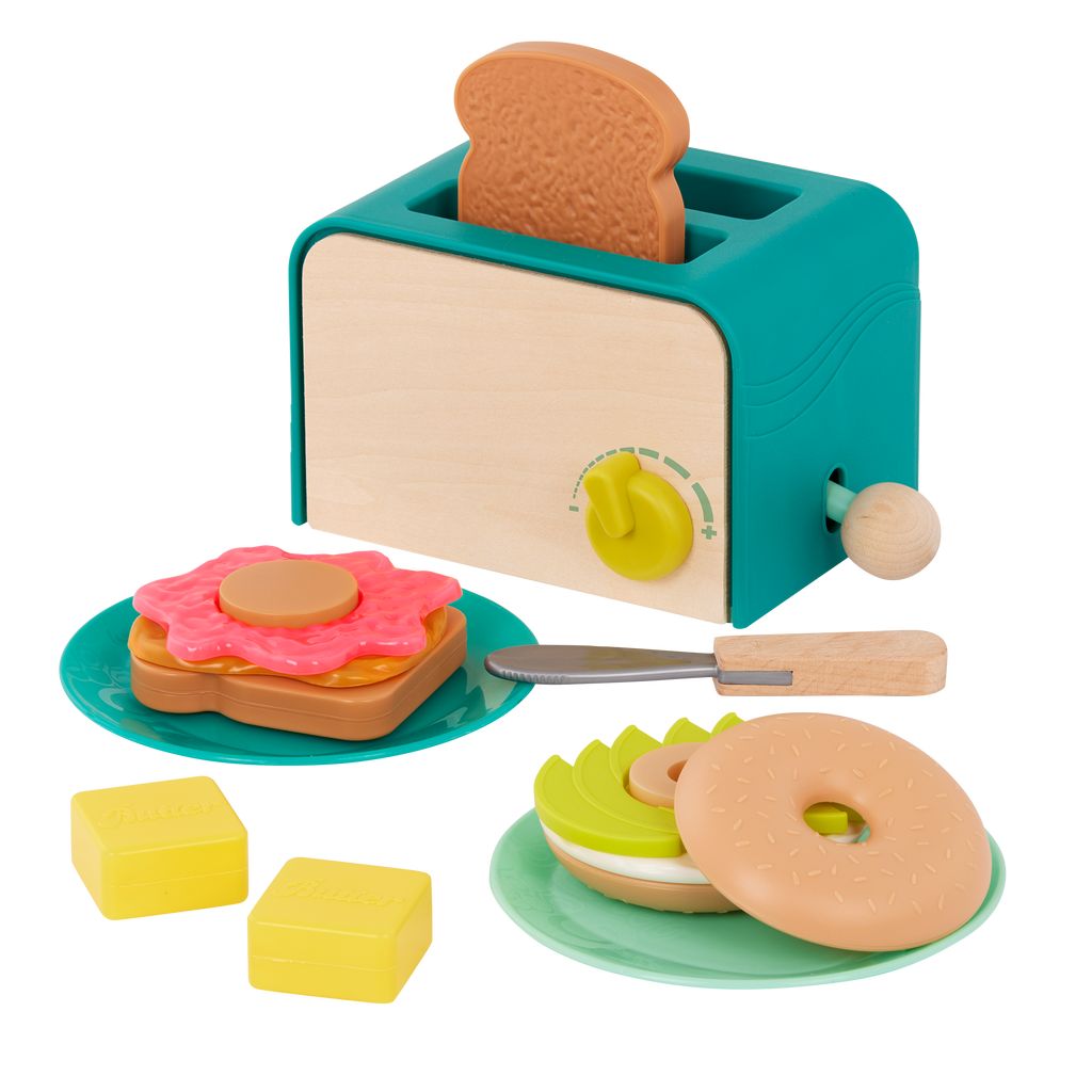 Mini chef pretend food playset breakfast toaster for toddlers