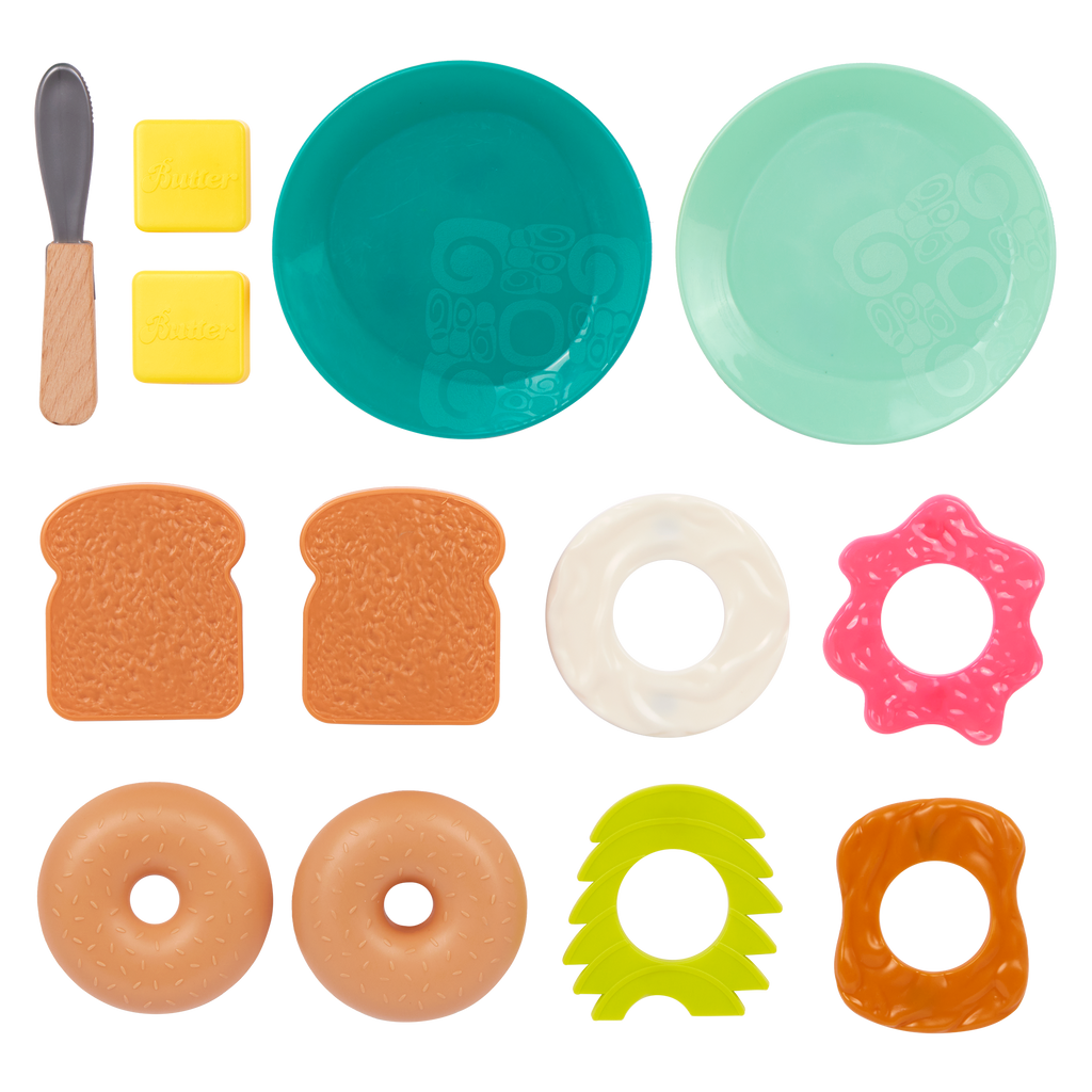 Mini chef pretend food playset breakfast toaster for toddlers