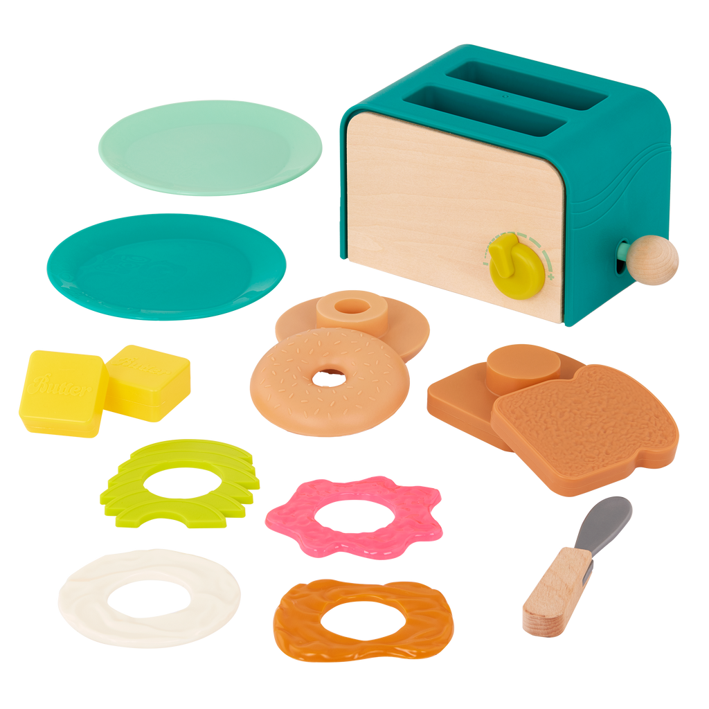 Mini chef pretend food playset breakfast toaster for toddlers
