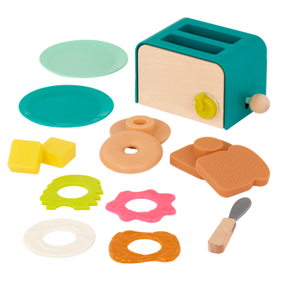 Mini chef pretend food playset breakfast toaster for toddlers