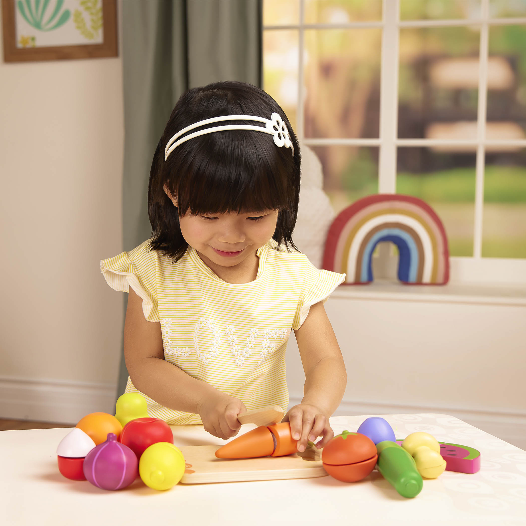 Wooden play food fruits and vegetables choppable for toddlers