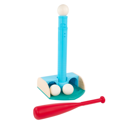 Toddler kids tee ball set with bat and balls