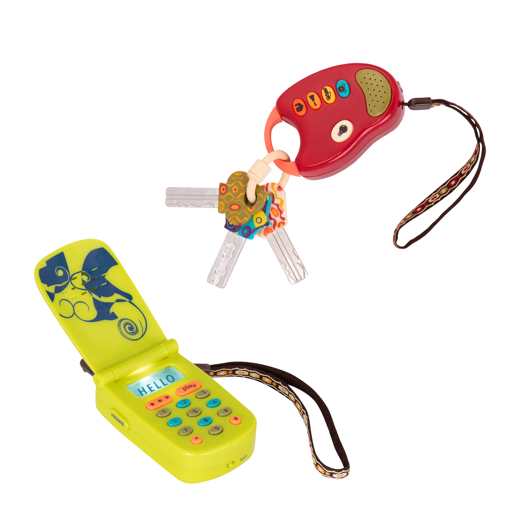 B. toys – FunKeys; Hellophone