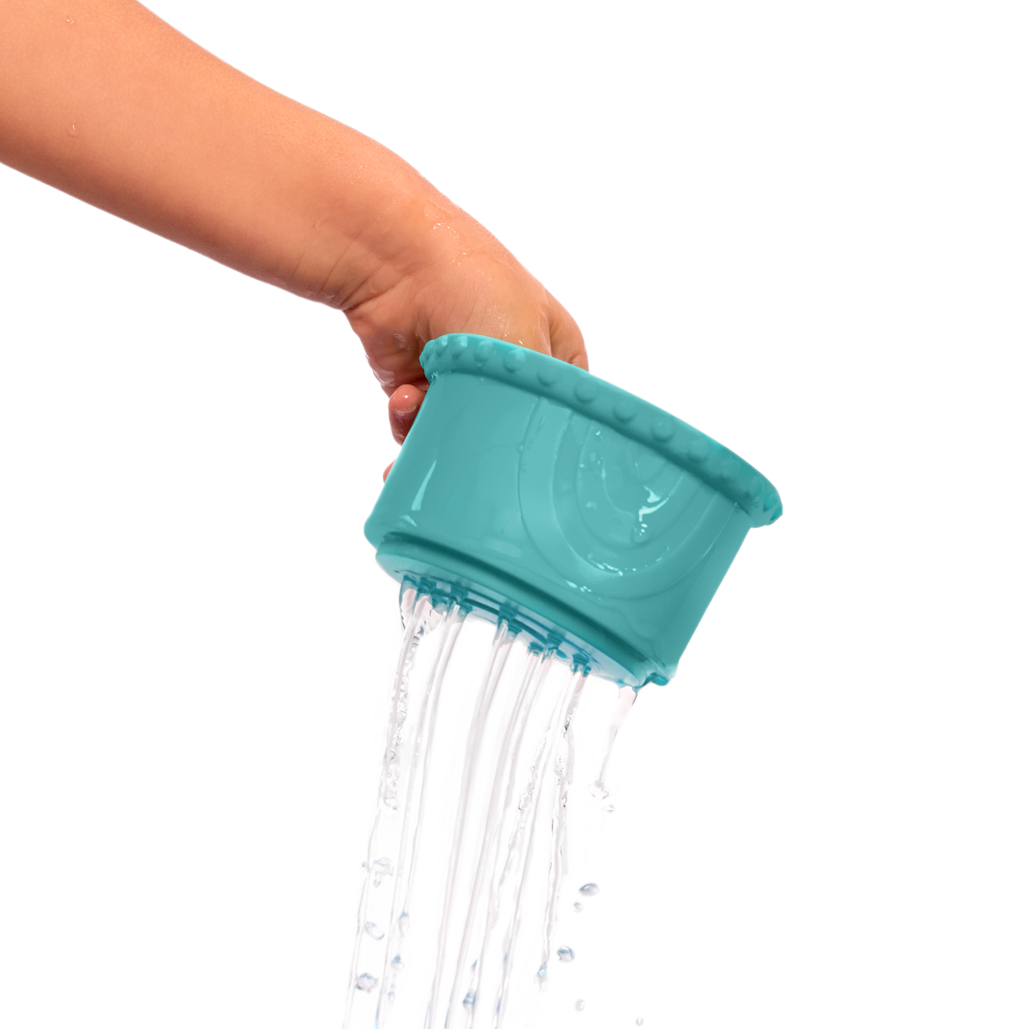 Baby stacking cups with teething-safe silicone type design