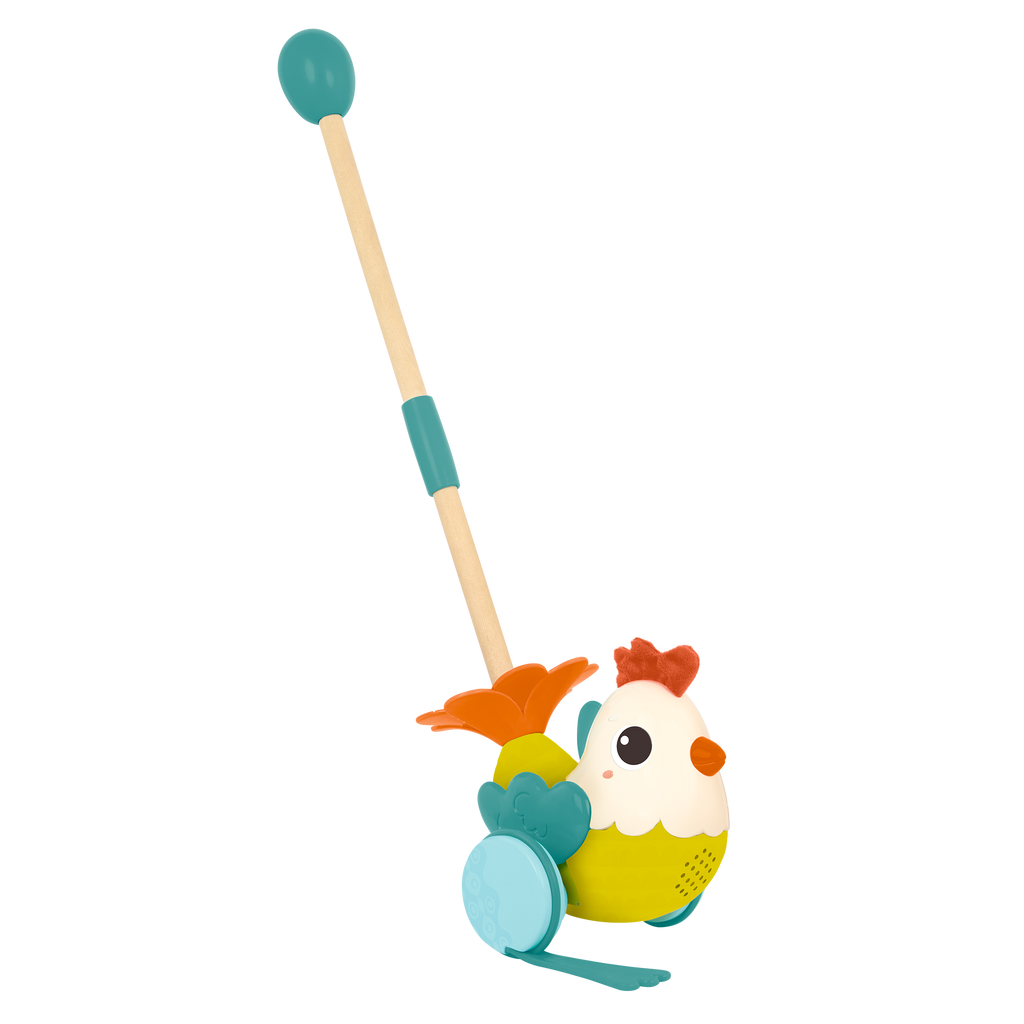 Chicken animal push toy wooden pole toddler walker toys