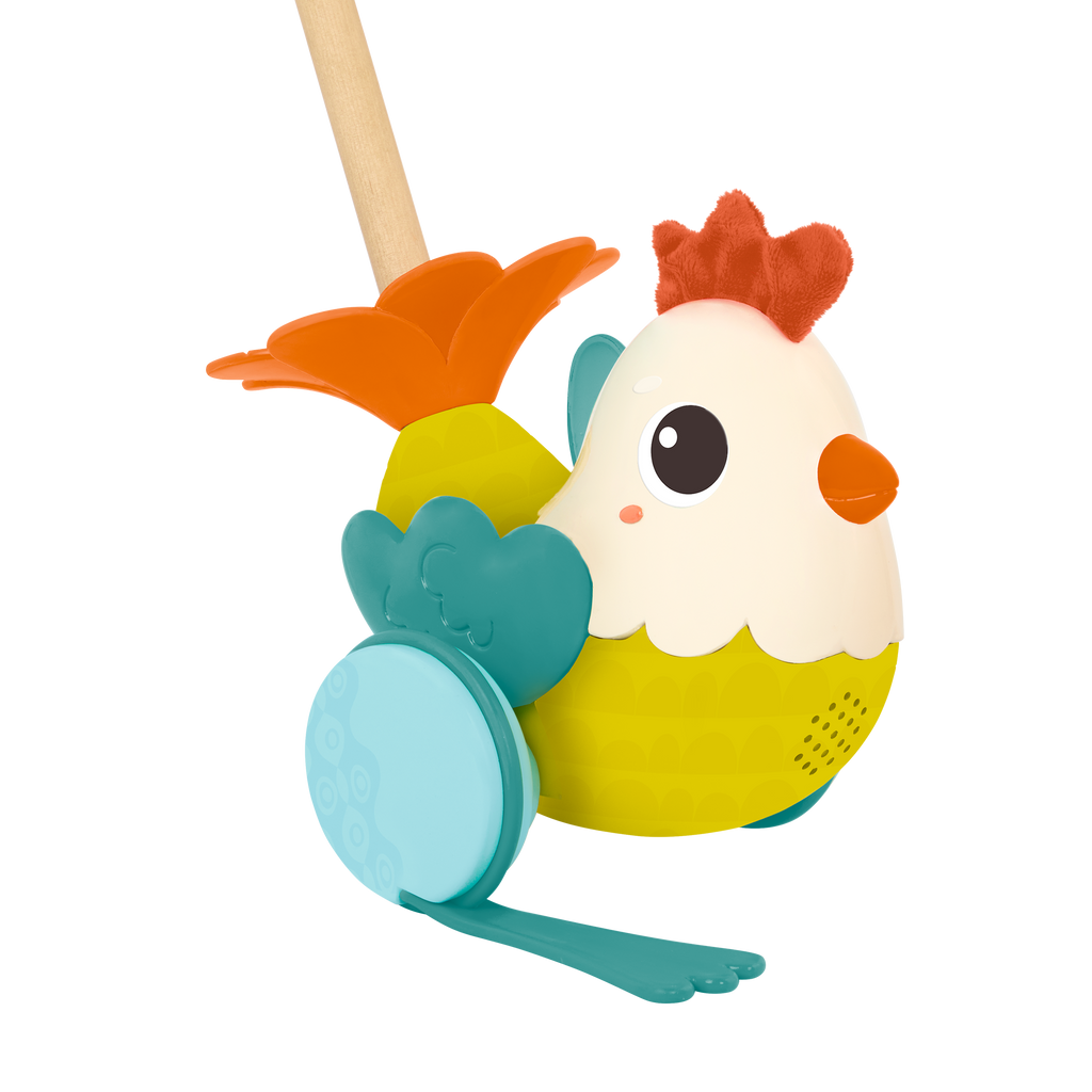 Chicken animal push toy wooden pole toddler walker toys