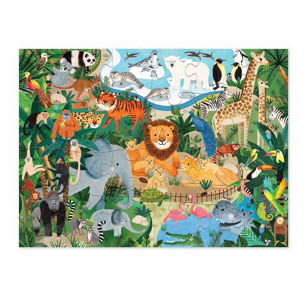 Crocodile Creek - Little Building Puzzle 24 pc - Zoo