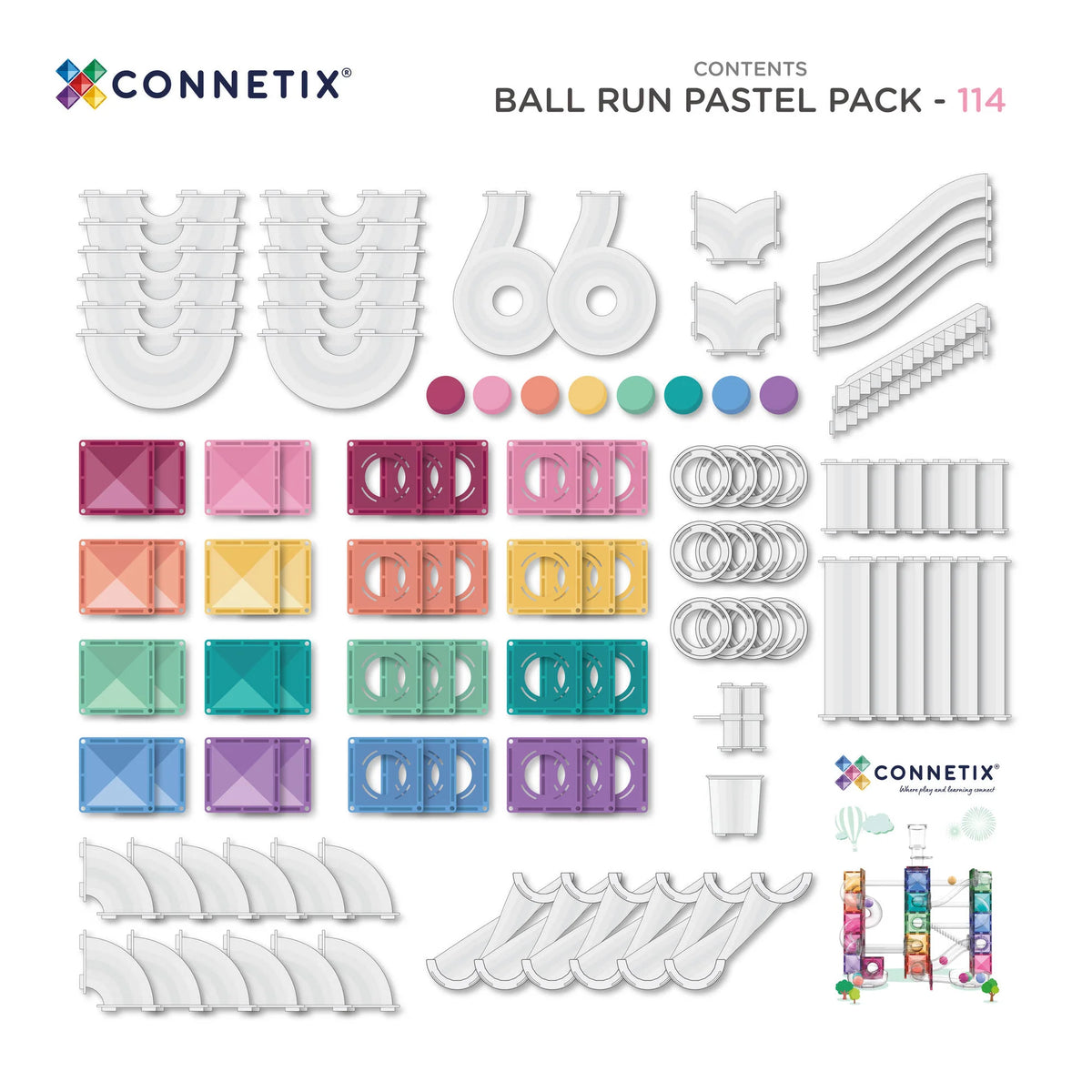 Connetix - Pastel Ball Run 114PC