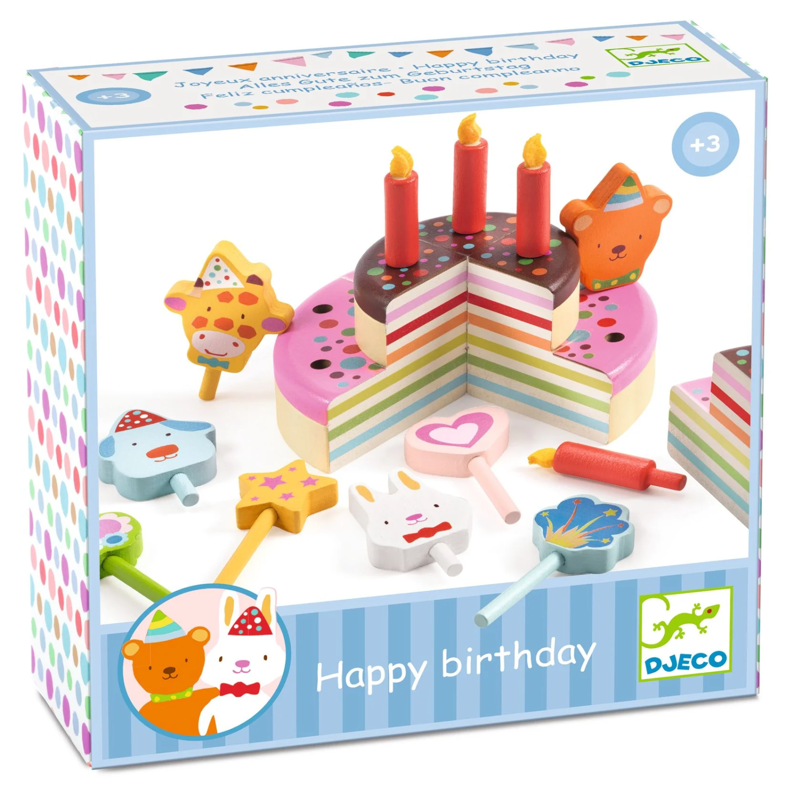 Djeco - 16 piece Happy Birthday Cake & Candles Set