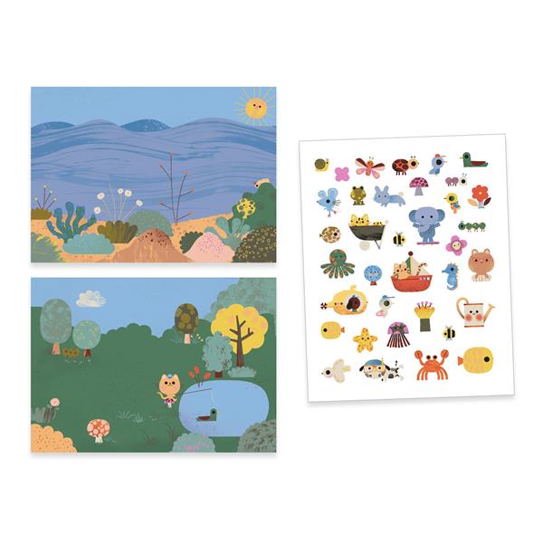 Djeco - Summertime 30pc Reusable Puffy Stickers