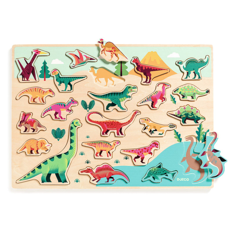 Djeco - Dinosaur Wooden Puzzle 22pc
