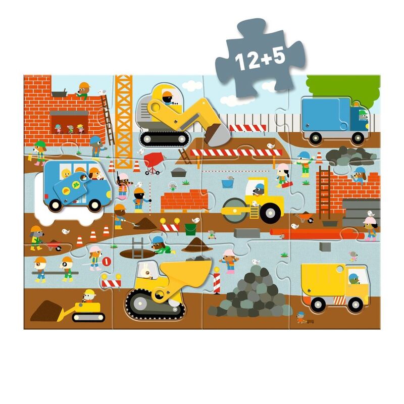 Dleco - Construction Site Giant Puzzle 17pc