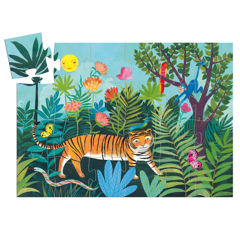 Djeco - Puzzle Silhouette 24pcs - The Tigers Walk