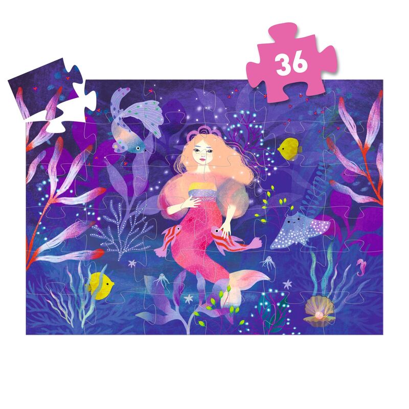 Djeco - Ella the Mermaid Silhouette Puzzle 36pc