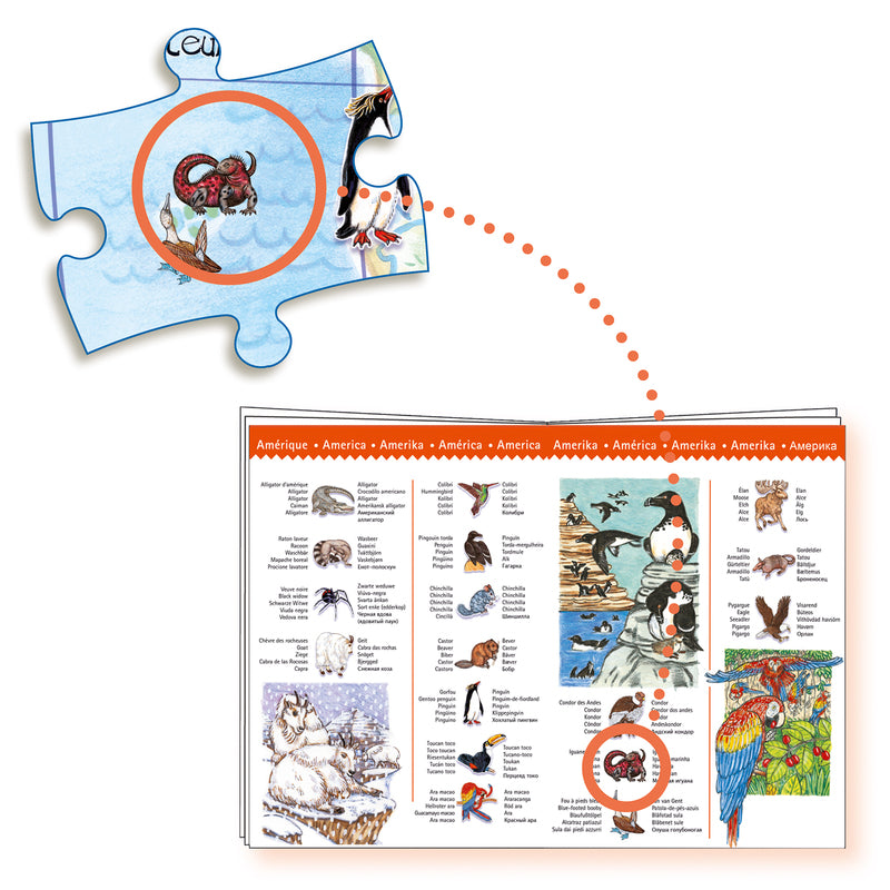 Djeco - Puzzle Observation 100pcs - World Animals