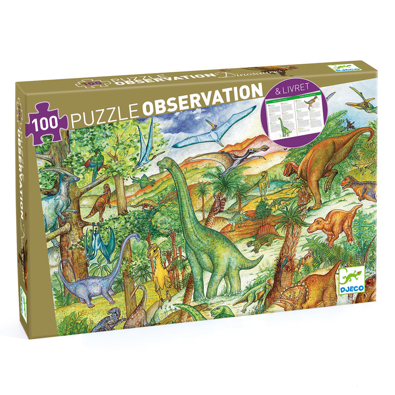 Djeco - Puzzle Observation 100pcs - Dinosaurs