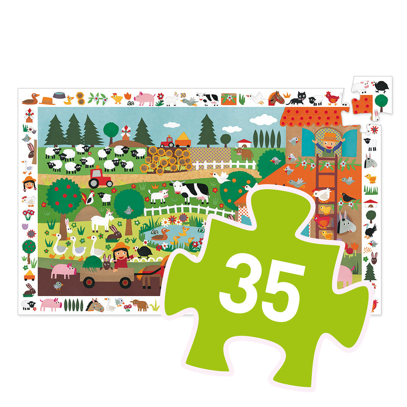 Djeco - Puzzle Observation 35pcs - The Farm