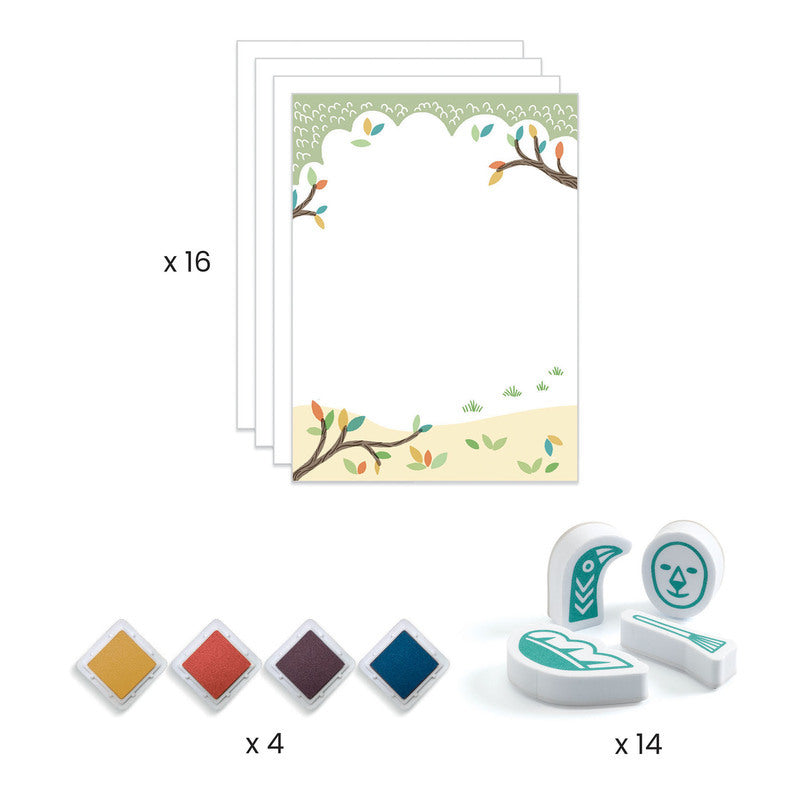 Djeco - Surprising Animals Stamp Set