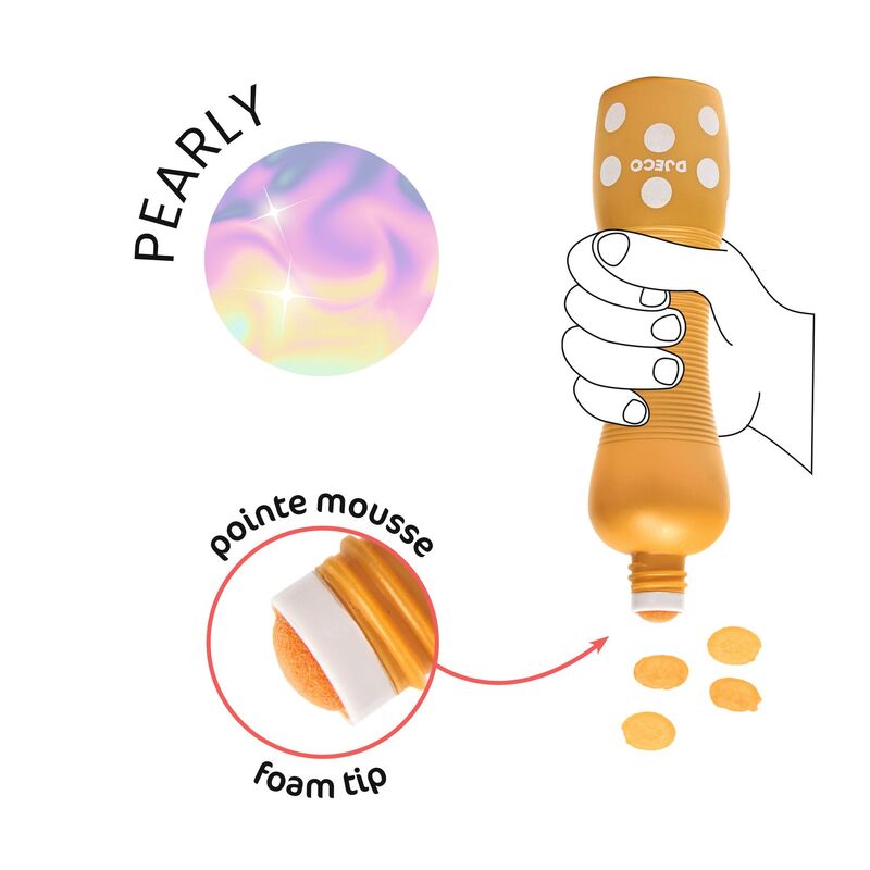 Djeco - Large Dot Foam Markers - Pearl
