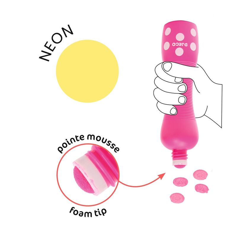 Djeco - Large Dot Foam Markers - Fluro