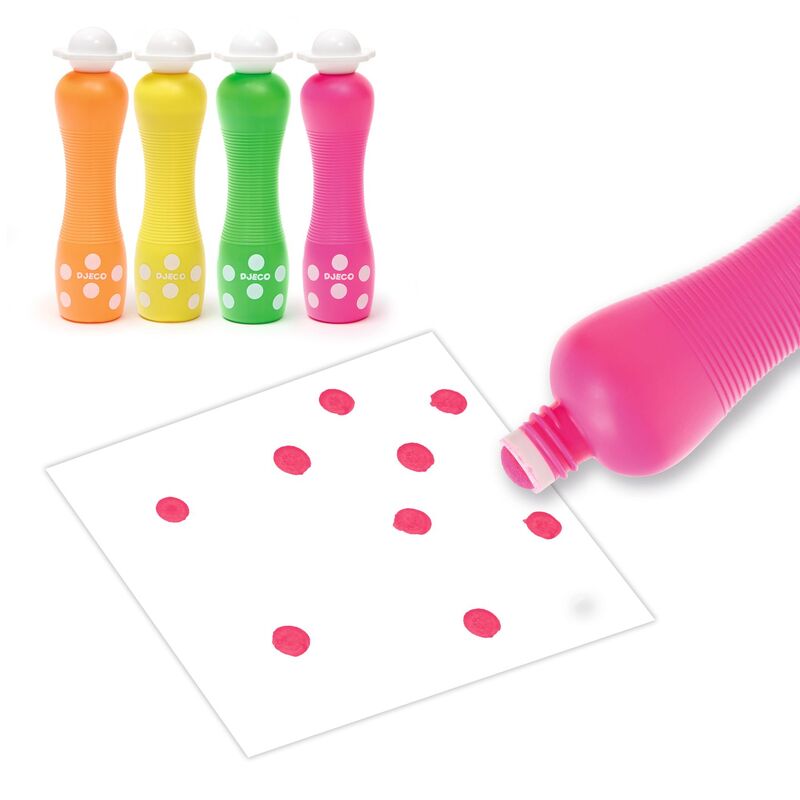 Djeco - Large Dot Foam Markers - Fluro