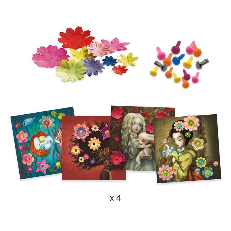Djeco - Rock'n Roses 3D Pictures Art Kit