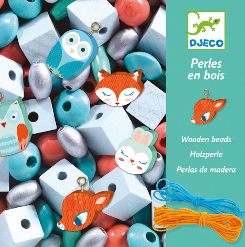 Djeco - Woodland Animals Wooden Beads