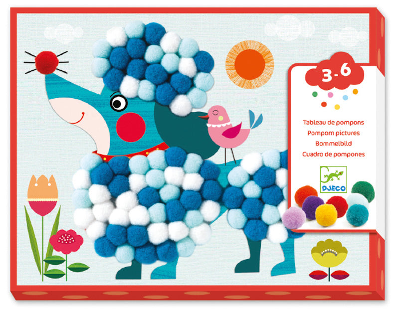 Djeco - Dogs to Stroke Pompom Collage