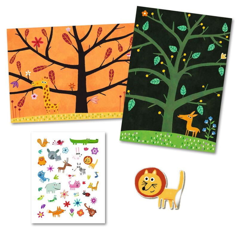 Djeco - Tree Climb 30pc Reusable Puffy Stickers