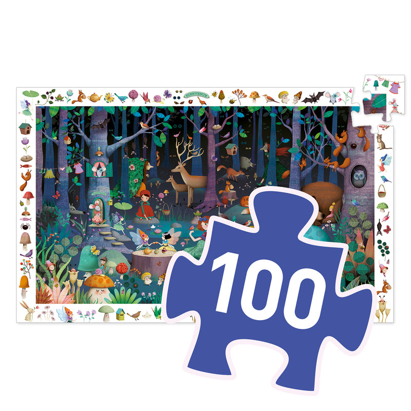 Djeco Puzzle Observation 100pcs Enchanted Forest