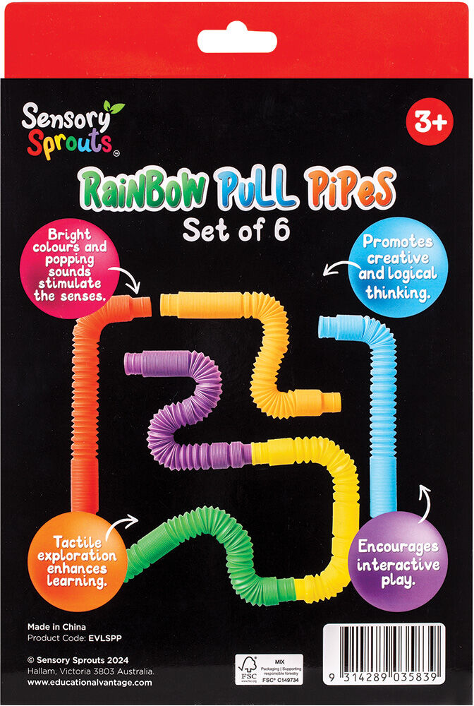 Sensory Sprouts - Rainbow Pull Pipes