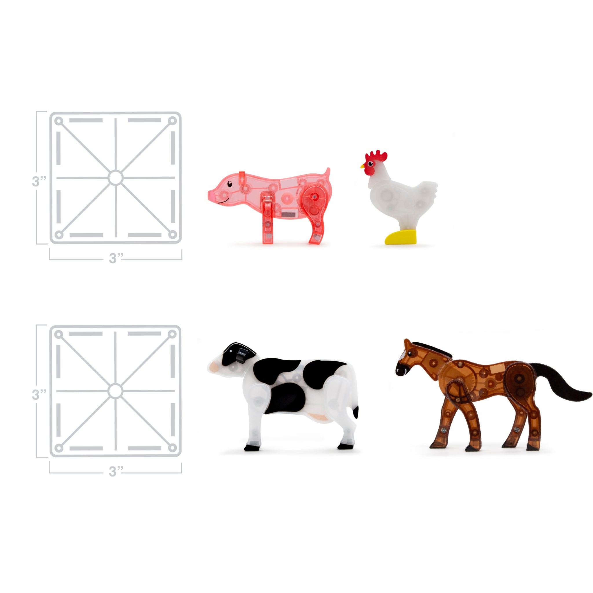 Magna Tiles - Farm Animals Set - 25 pieces