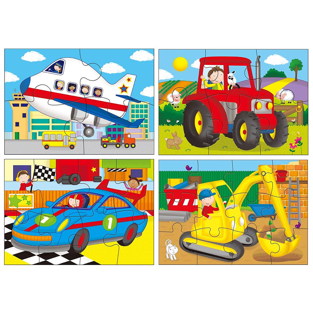 Galt - 4 Puzzles in a Box - Vehicles