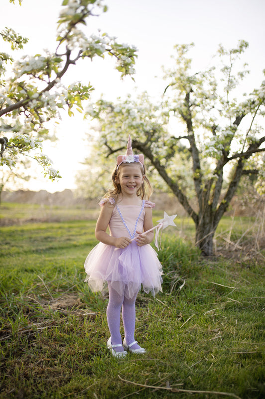 Great Pretenders - Pink Shimmer Unicorn Dress & Headband - Size 3-4
