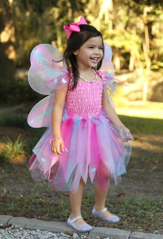 Great Pretenders - Pink Butterfly Dress & Wings with Wand - Size 5-6