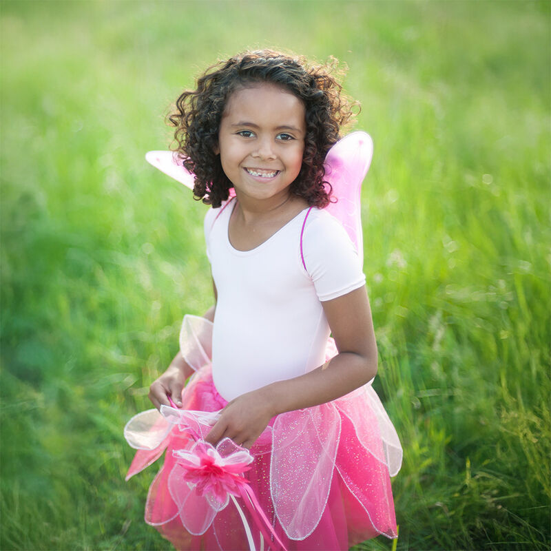 Great Pretenders - Pink Fancy Flutter Skirt with Wings & Wand - Size 4-6