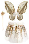 Great Pretenders - Gracious Gold Sequins Skirt, Wings & Wand Set -Size 4-6