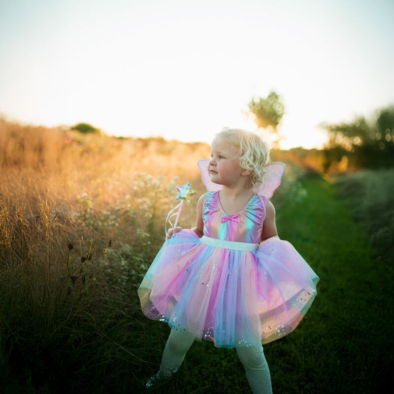 Great Pretenders - Rainbow Sequins Skirt with Wings & Wand - Size 4-6