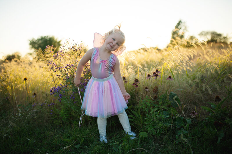 Great Pretenders - Rainbow Sequins Skirt with Wings & Wand - Size 4-6