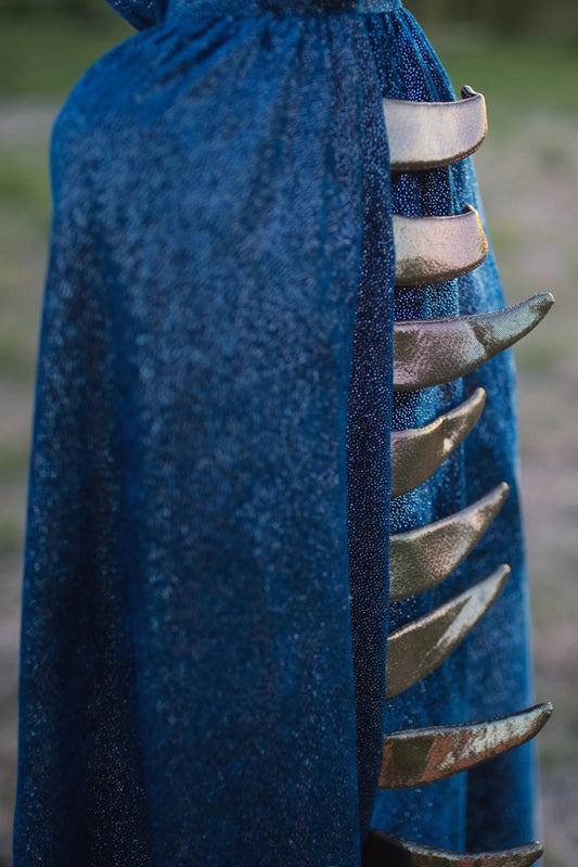 Great Pretenders - Teal & Gold Starry Night Dragon Cape - Size 5-6