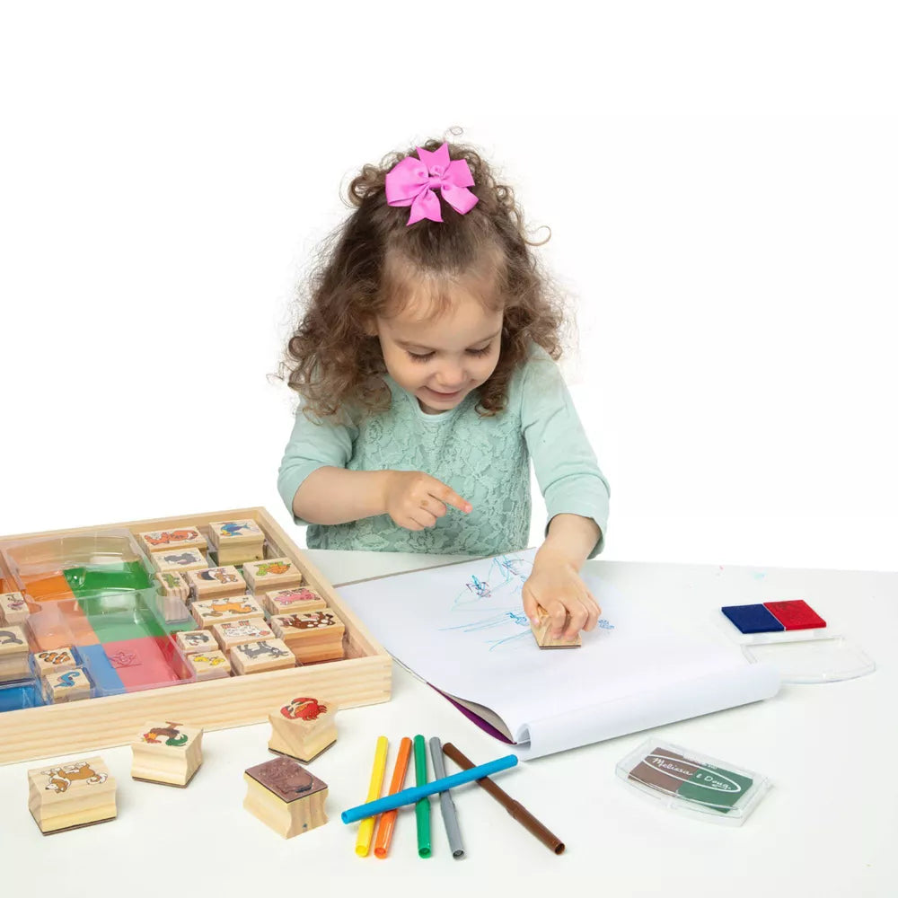 Melissa & Doug - Deluxe Wooden Stamp Set - Animals