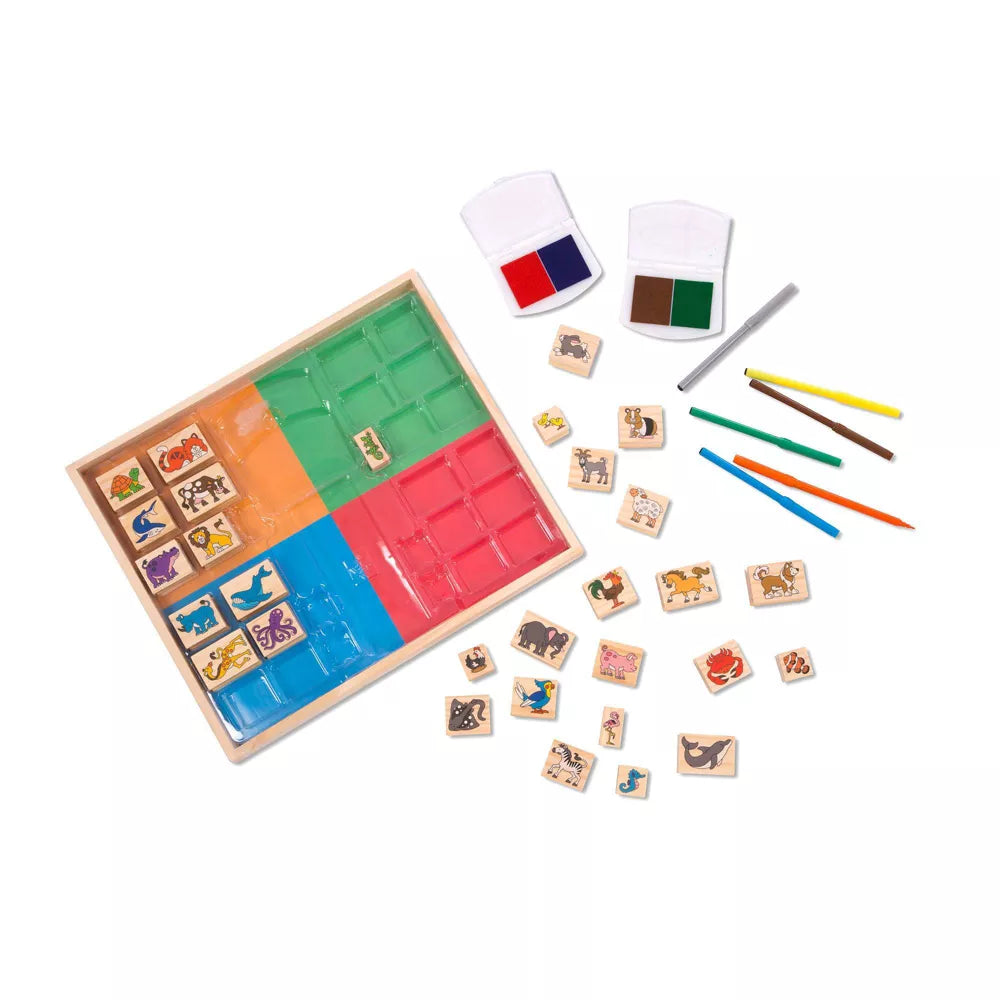 Melissa & Doug - Deluxe Wooden Stamp Set - Animals