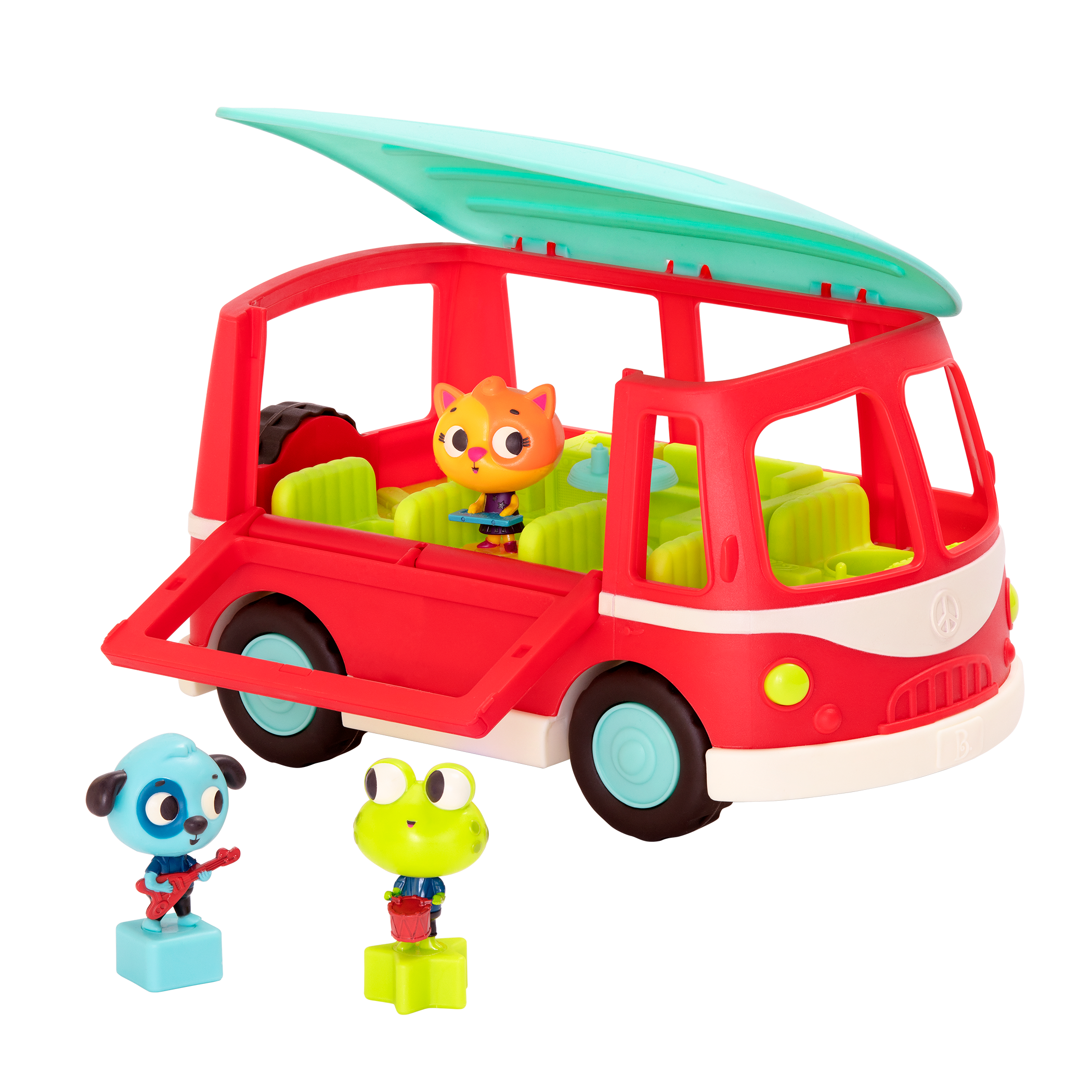 Musical toy bus with three animal characters