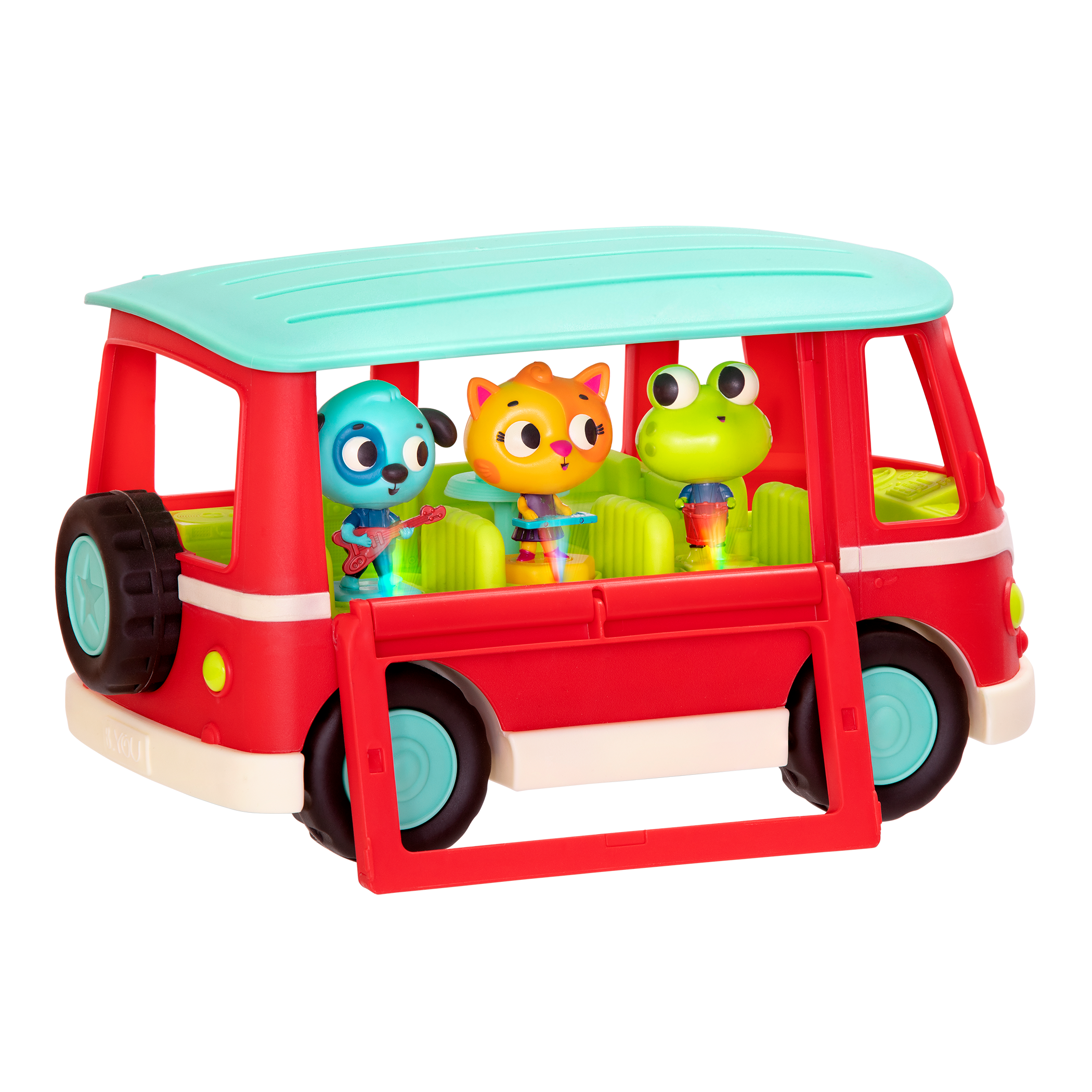 Musical toy bus with three animal characters