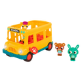 Toy school bus with animal characters.