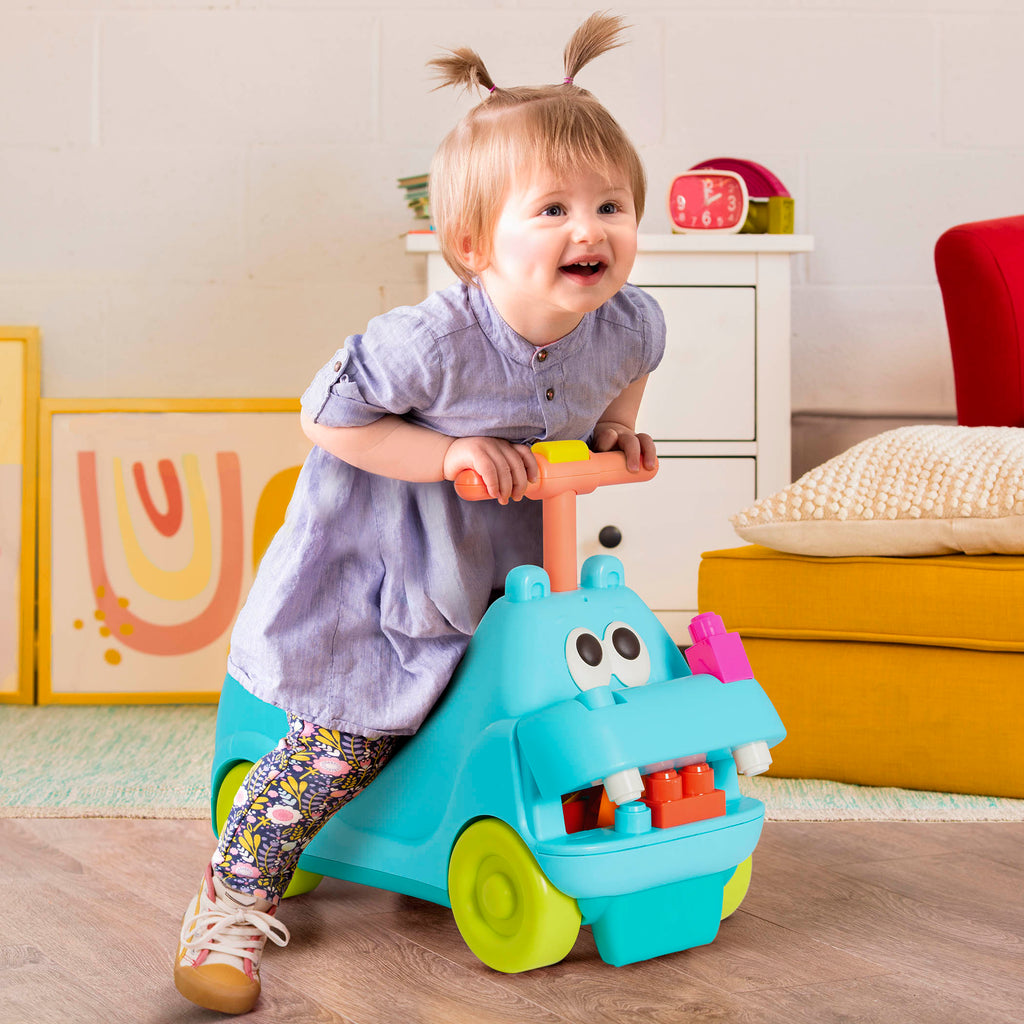 B. toys - LocBloc Hippo Ride-On with Blocks