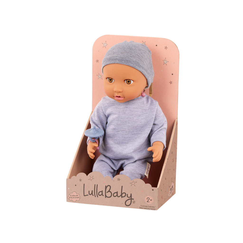LullaBaby Boy Doll with Pacifier & Hat