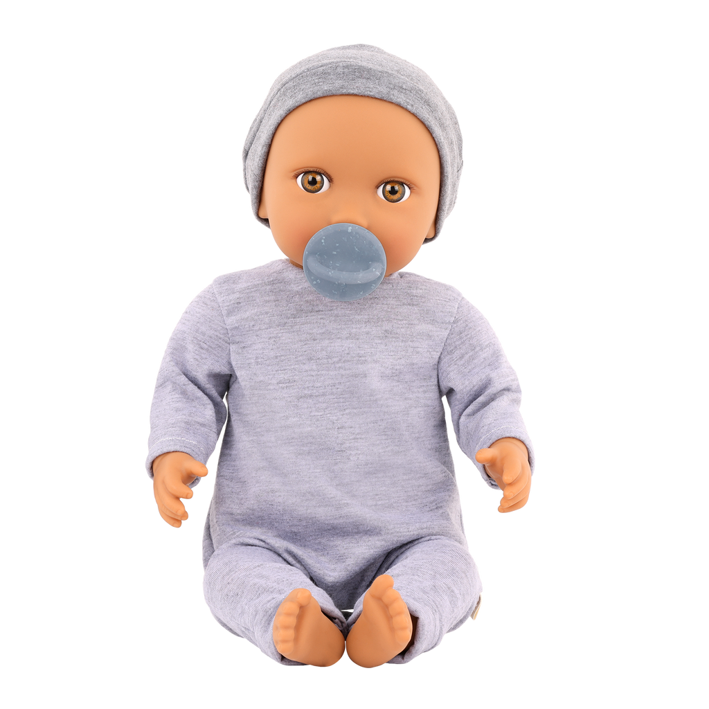 LullaBaby Boy Doll with Pacifier & Hat