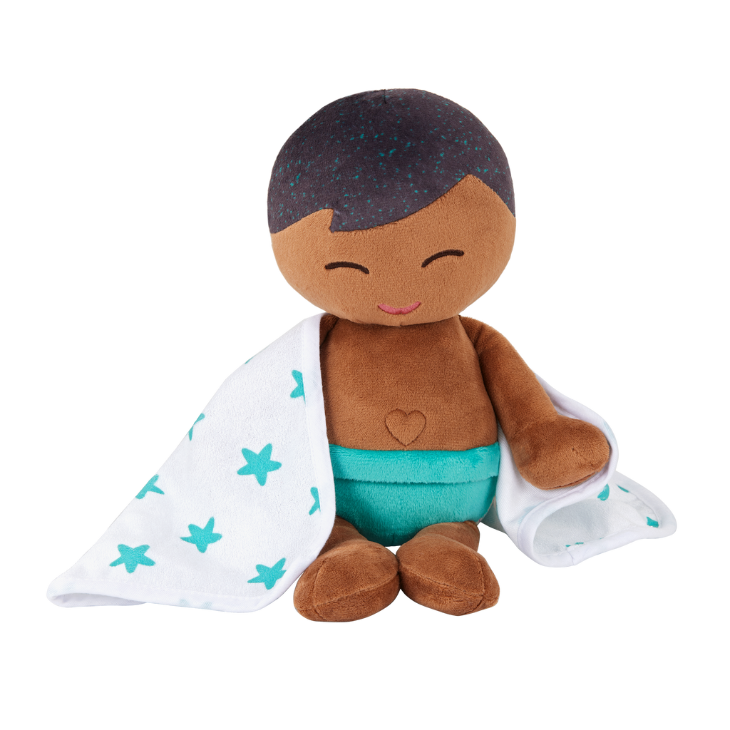 LullaBaby - Bath Doll Boy Brunette Dark Skin w/green duck