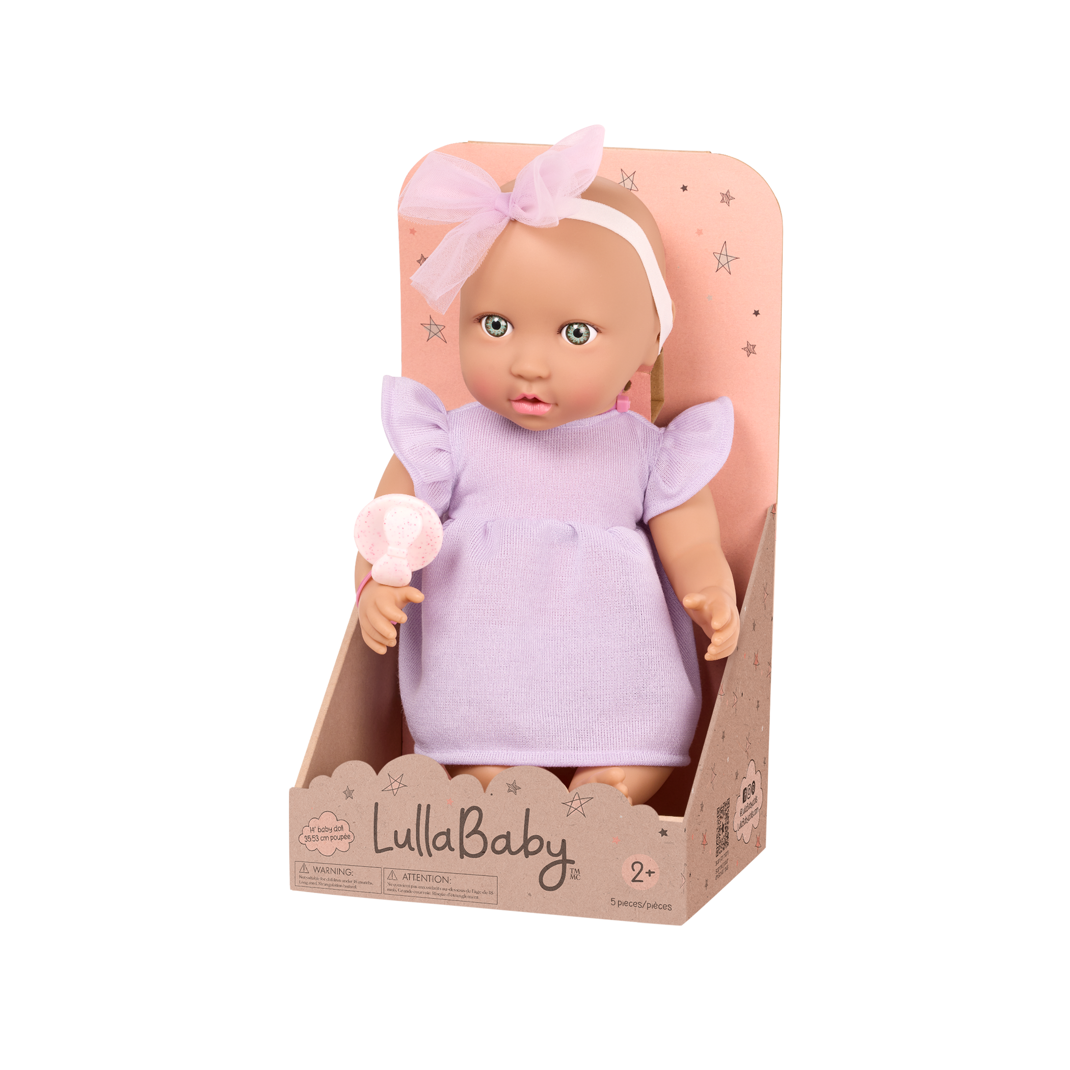Soft Baby Doll w/ Lilac Jumper and Soother